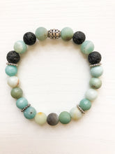 Load image into Gallery viewer, Diffuser Bead Bracelet / Aromatherapy Diffuser Bracelet / Amazonite and Lava Bead / Bracelet / Friend Jewelry Gift / Boho Jewelry Gift / Lava Bead Diffuser Bracelet