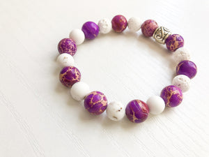 Diffuser Bracelet / Aromatherapy Jewelry / Jasper Jewelry / Lava Beads / Jewelry Gift for Friend / Essential Oil Bracelet