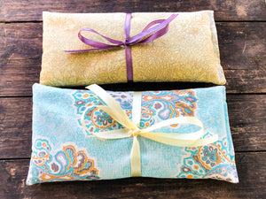 Flax and Lavender Eye Pillow Set of 2