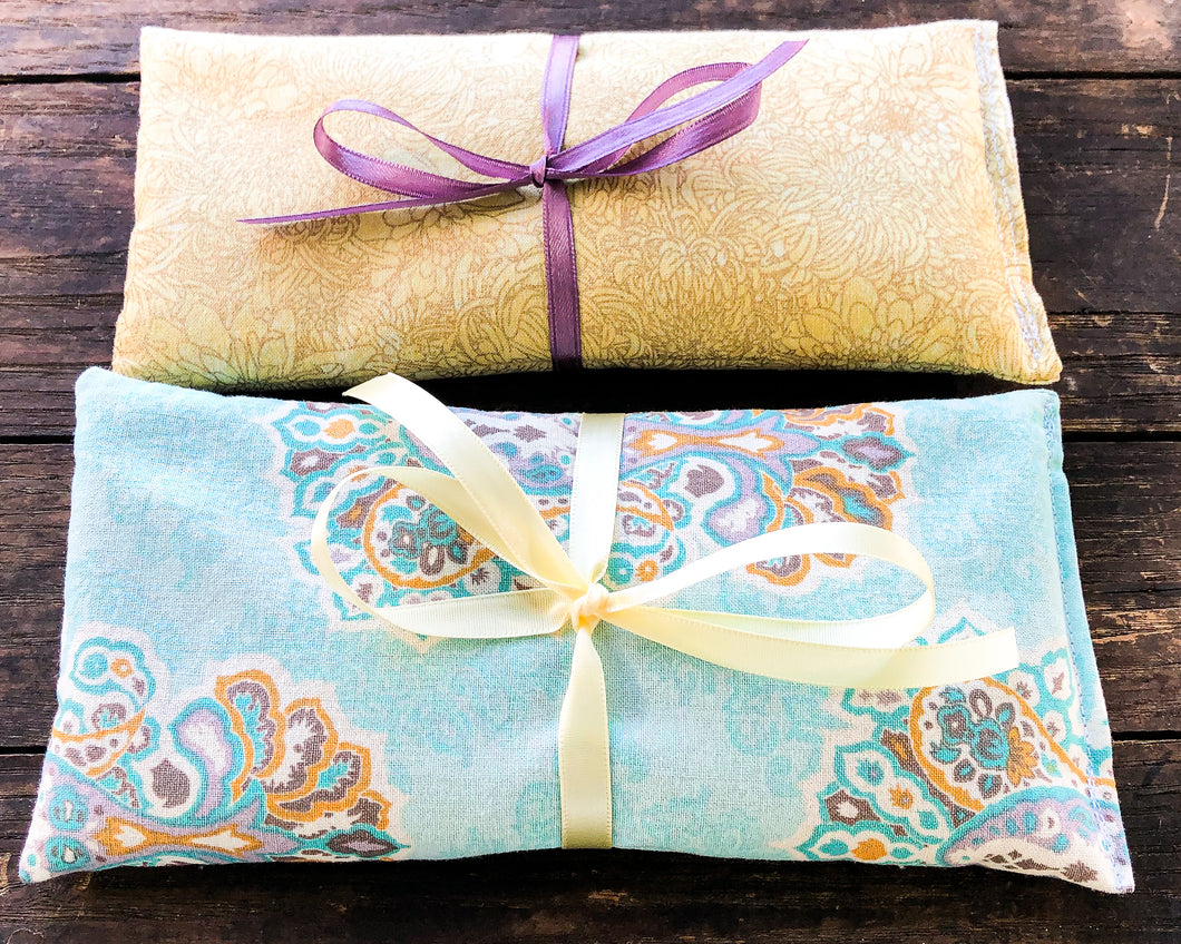Flax and Lavender Eye Pillow Set of 2