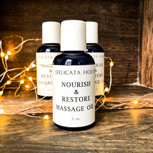 Massage Oil - Restorative Massage Oil - Self-Massage Oil - Abhyanga Oil - Nourish and Restore Aromatherapy Massage Oil