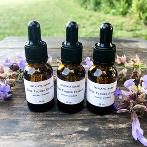 Flower Essence Set - Peony Flower Essence & Sage Flower Essence Set of 2 - Sage Flower Essence - Peony Flower Essence - Flower Remedies - Flower Essence Gift Set - Chakra Support - Third Eye Chakra Balance - Root Chakra Balance