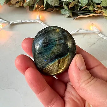 Labradorite Palm Stone - Crystal for Creativity - Crystal for Throat Chakra Balancing