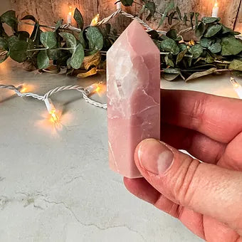 Pink Opal Crystal Tower - Crystal for Sleep - Crystal for Calm - Heart Chakra Support